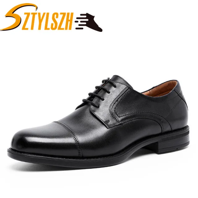 

Italian Luxury Fashion Men Black Brown Dress Shoes Banquet Genuine Leather Slip On Man Formal Suit Footwear Men Casual Shoes