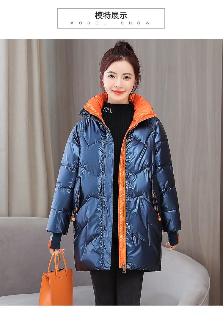 Winter Jacket Women 2021 New Glossy Down Cotton Coat Winter Warm Down Jacket Parkas Thick Warm Cotton-Padded Coat Outwear Female Winter Jacket Women 2021 New Glossy Down Cotton Coat Winter Warm Down Jacket Parkas Thick Warm Cotton-Padded Coat Outwear Female