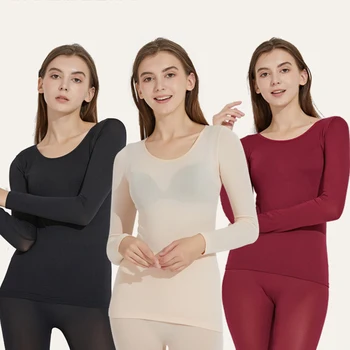 

2020 Couple Warm Thermal Underwear Set Women Men Ultra-Soft Thermostatic Ultra-Thin Heating Winter Tight-Fitting Base Tops