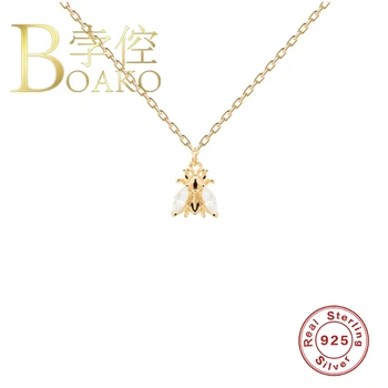 

BOAKO Ins Bee Necklace For Women 925 Sterling Silver Jewelry Necklace Charms Gargantilla Plata De Ley 925 Collares #10.7