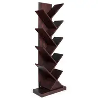 Tree Shape Bookshelf Floor Standing Bookcase Wooden Shelf 5