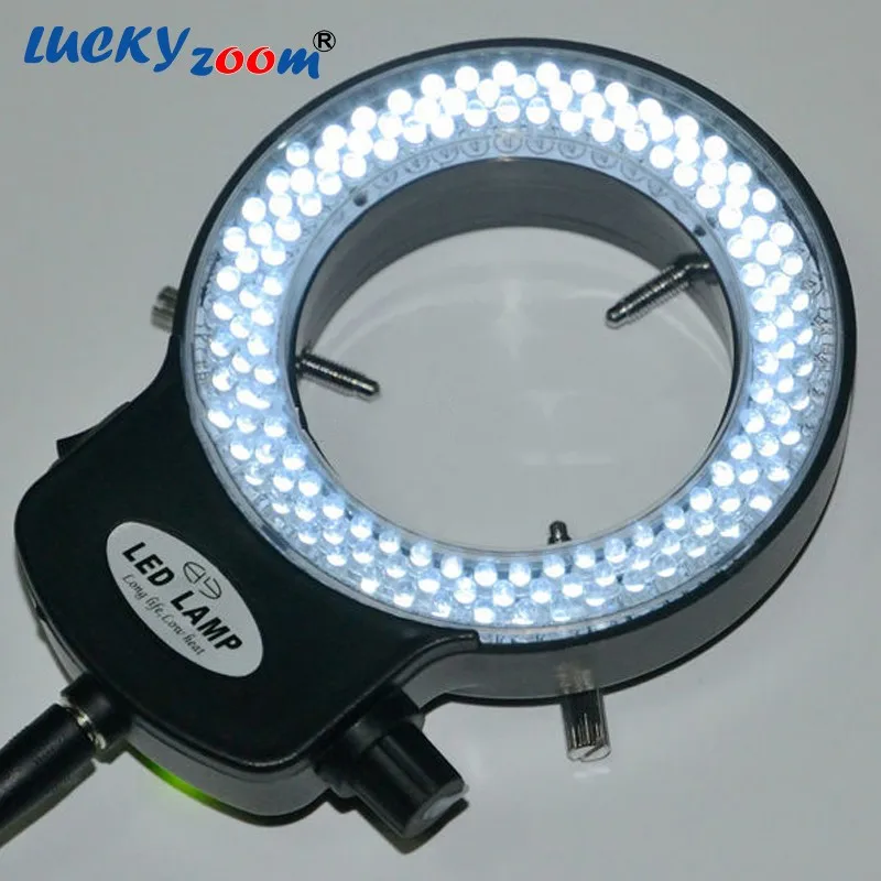 Adjustable 144 LED Microscope Light Black/White Backlight for Microscope Ring Lamp For Industry Stereo Microscopio EU/US/RU Plug