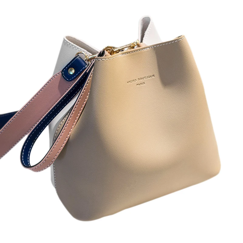 

Splicing Bag Ladies Shoulder Bag Women'S Messenger Bag Large Capacity Ladies Handbag Khaki