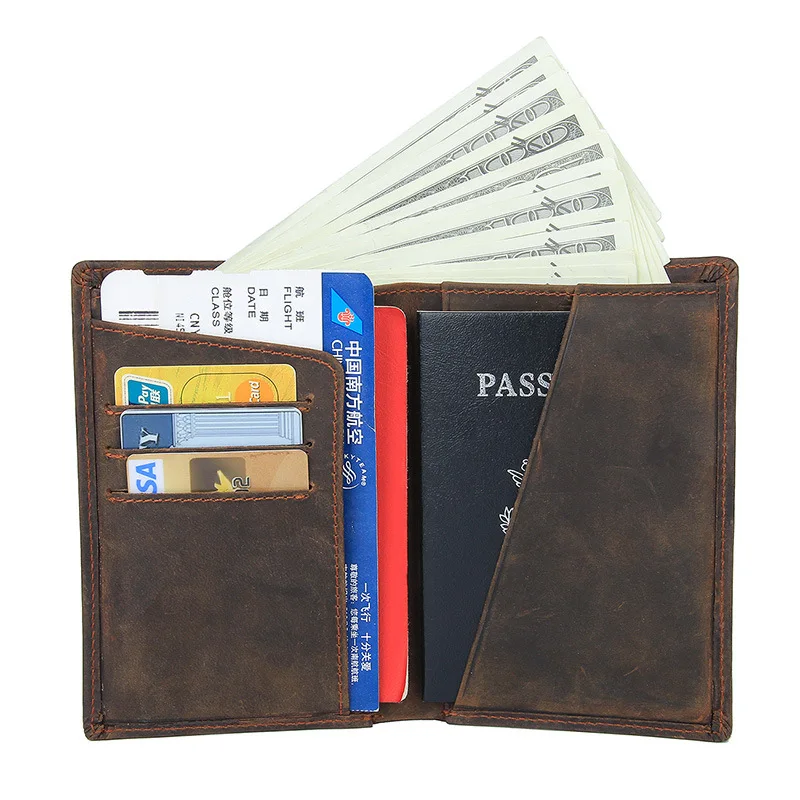 Genuine Leather Male Designer Standard Purse Fashion Passport Card Case Checkbook Holder Handy Slim Wallet Men 8436 Money Clips Aliexpress