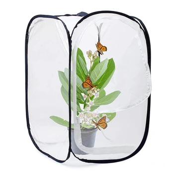 

Insect and Butterfly Habitat Cage Terrarium -up 23.6 Inches Tall (White + Black)