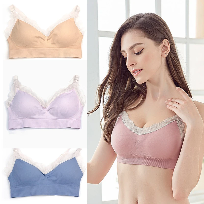De algodón de sostenes de maternidad lactancia de encaje embarazada lactancia materna embarazo ropa interior de las mujeres Sujetador de lactancia Soutien Gorge Allaitement