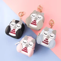 Korea Cute Cartoon Owl Zipper Leather Bag Key Coin Card Soft Small Purse Girl Boy Couple Airpod Storage Stationery Travel Gift 2