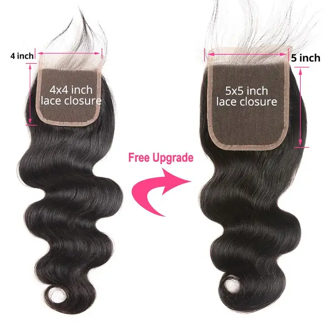 Brazilian Body Wave With 5×5 Closure Transparent Lace Closure Human Hair Bundles With Closure 100% Remy 3/4 Bundles With Closure