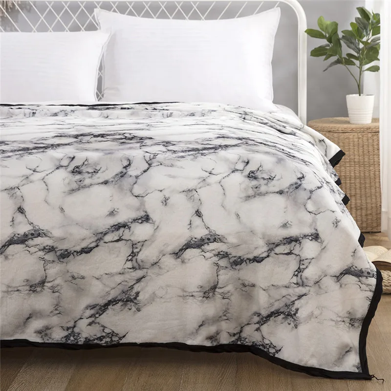 

Marble Pattern Bedding Blankets Soft Flannel for Kids Adults Bedspread Bed Sheet Throw Blanket Thin Quilt Bedding