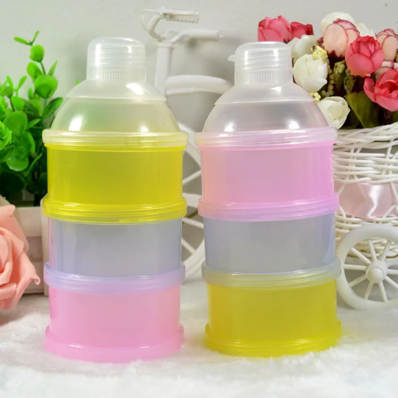 

3Layer Easy Style Portable Baby Food Storage Box Babies Kid Formula Baby Milk Container Essential Cereal Cartoon Milk Powder Box