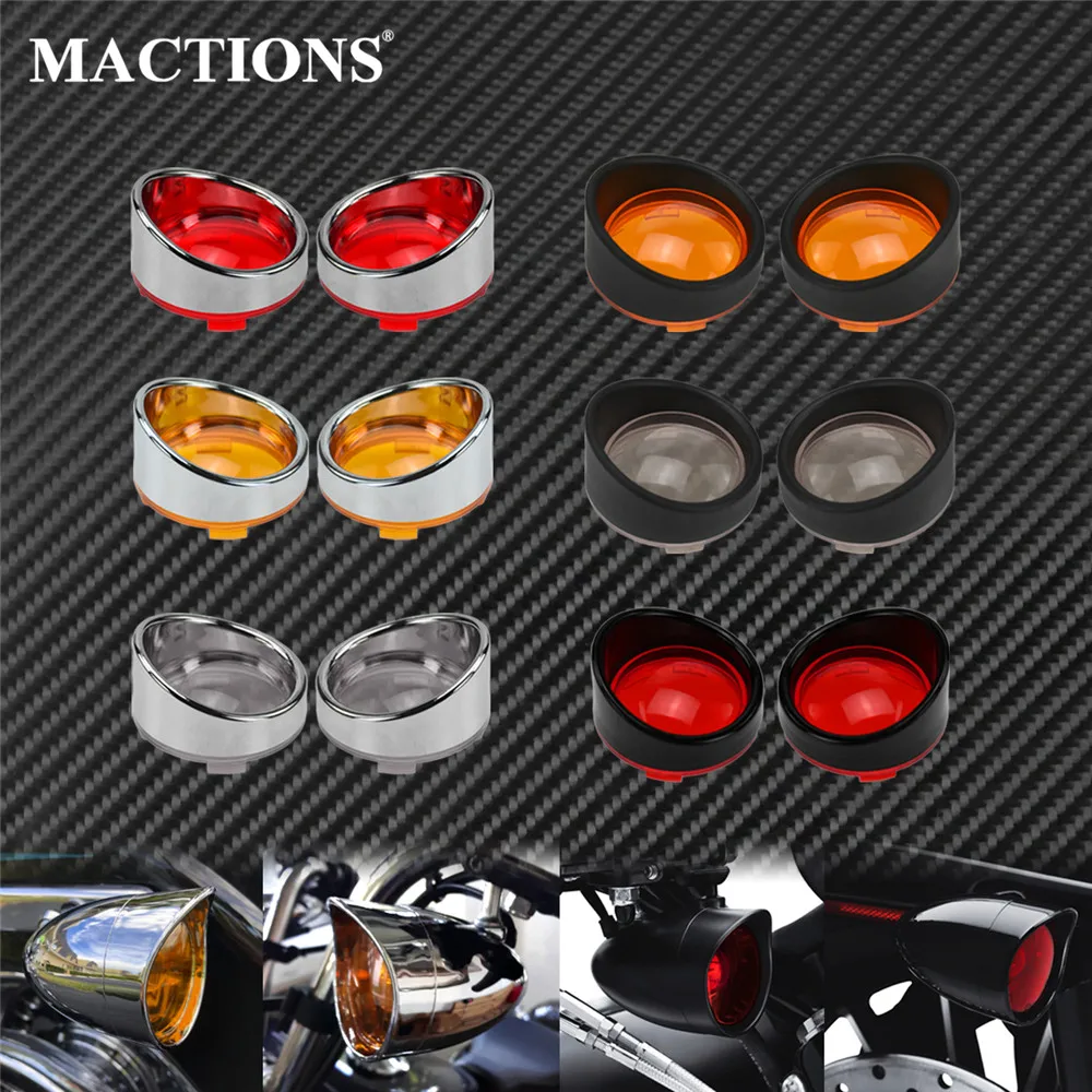 2xMotorcycle Visor Style Turn Signal Light Lens Cover Indicator Bezels