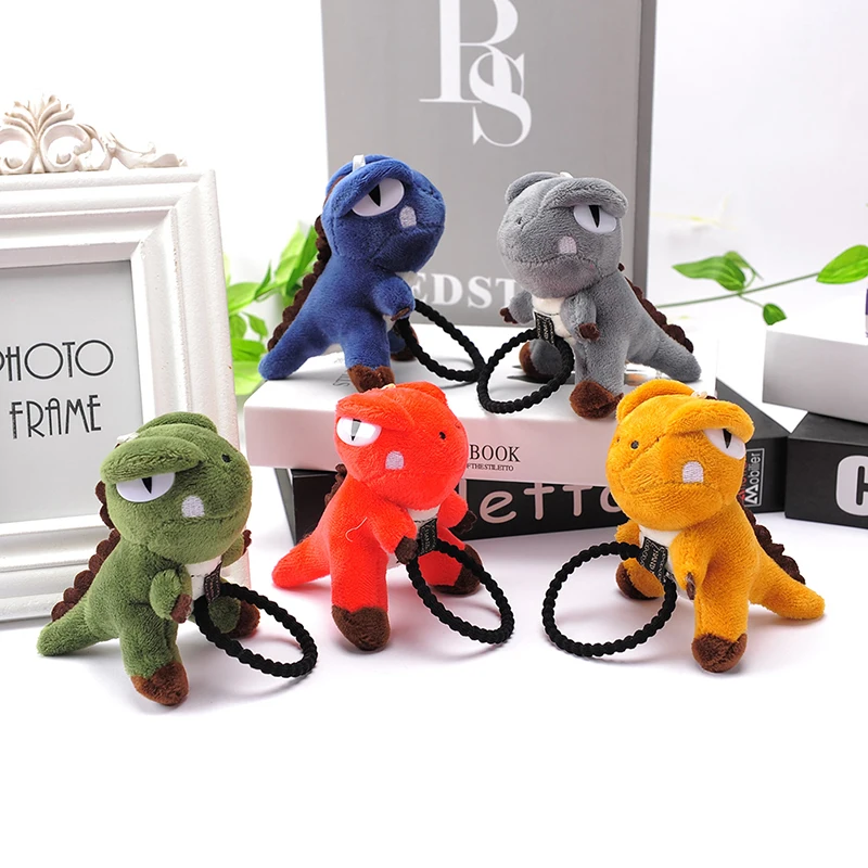 Girls Cute Large 3D Cartoon Dinosaur Hair Rope Plush Toy Bamboo Joint Rubber Band Decorative Ponytail Holder