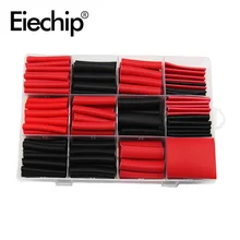 Kit de tubo termo retrátil de 200 peças, cobertura impermeável de cabo de conexão elétrica termo retrátil para isolamento, 3: 1