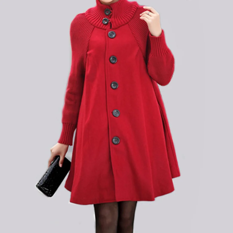 

Maternity Clothes New Autumn Winter Fashion Loose Thicken Pure Color Cloak Single-breasted Coats Clothes for Pregnant Women Coat