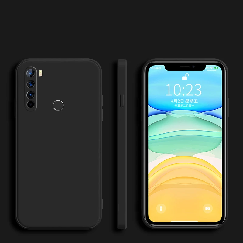Chic Square Frame Silicone Matte Phone Case - Soft Back Cover