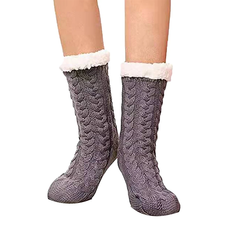 Зимние женские теплые носки хлопковые вязаные Нескользящие очень плотные мягкие носки теплые бархатные женские носки для девочек