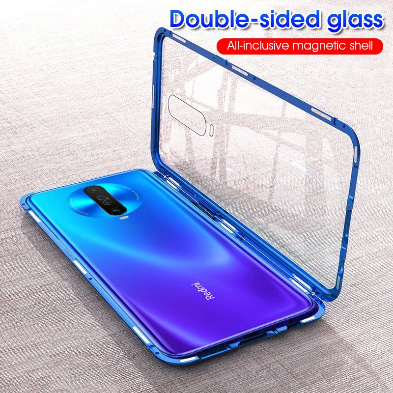 

360 Magnetic Metal Case For Xiaomi Redmi K30 4G 5G 30K Redmik30 Cover Full Hard Double Tempered Glass Case For Xiaomi-Redmi-K30
