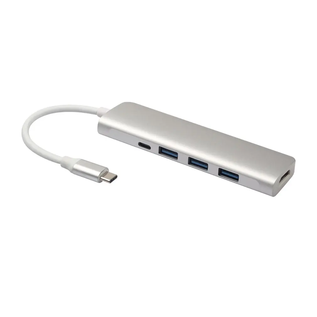 5 in 1 Конвертер адаптер Usb 4 в 1 концентратор Usb 3,0 Hdmi 4 K Тип C с быстрой зарядкой Pd подключен Usbc для Matebook - Цвет: 5 in 1