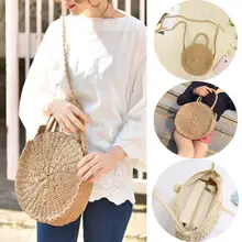 Boho женские соломенные сумки для покупок женская Соломенная Сумка вязаные хозяйственные сумки модные праздничные тканые круглые ротанговая Сумка-тоут сумки