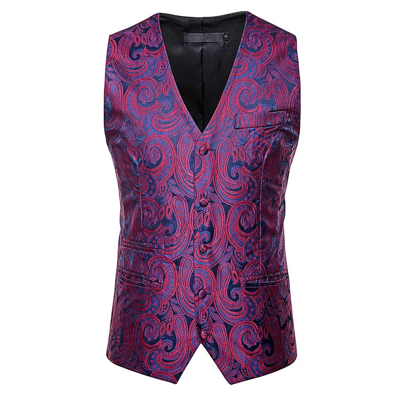 Fashion Tops men smart casual suit vest coat mens Cashew flowers pattern suit vest Single-breasted design plus size for men Fashion Tops men smart casual suit vest coat mens Cashew flowers pattern suit vest Single-breasted design plus size for men
