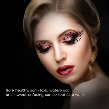 

20 Pairs Temporary Eye Tattoo Stickers Waterproof Disposable Eyeshadow Eyeliner Eyes Make Up Sticker For Halloween Party EY669