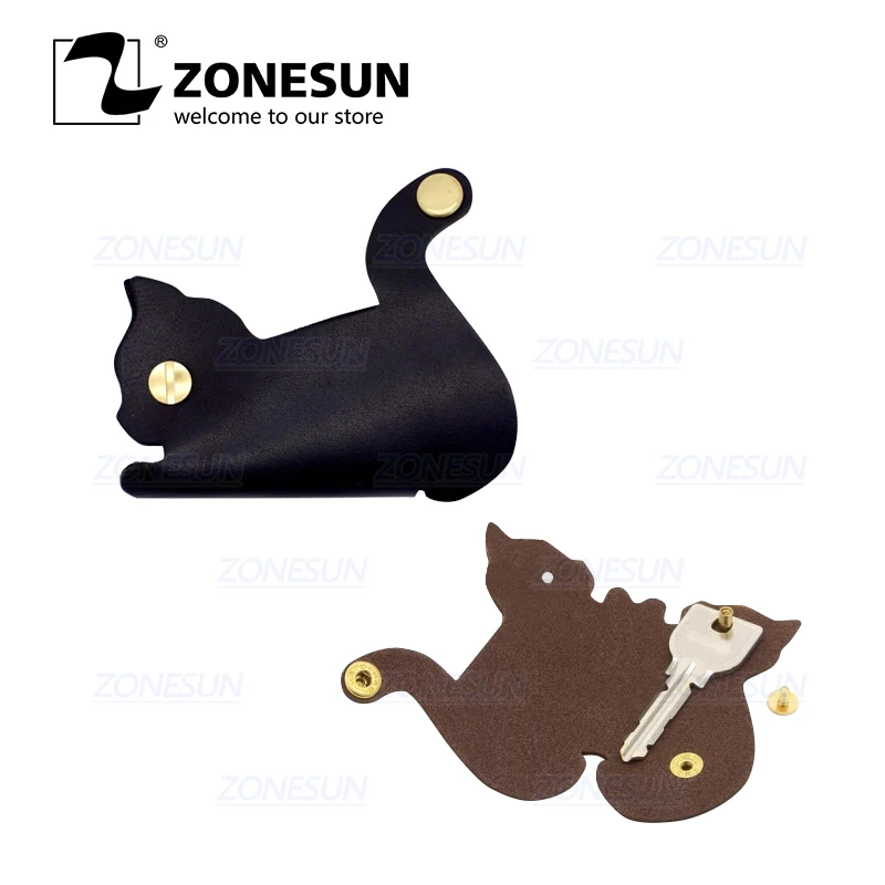 

ZONESUN Custom Key Chain Die Cuts For Handmade Key Cover Cat Hang Decoration Leather Steel Cutting Mold Leather Clicker Die