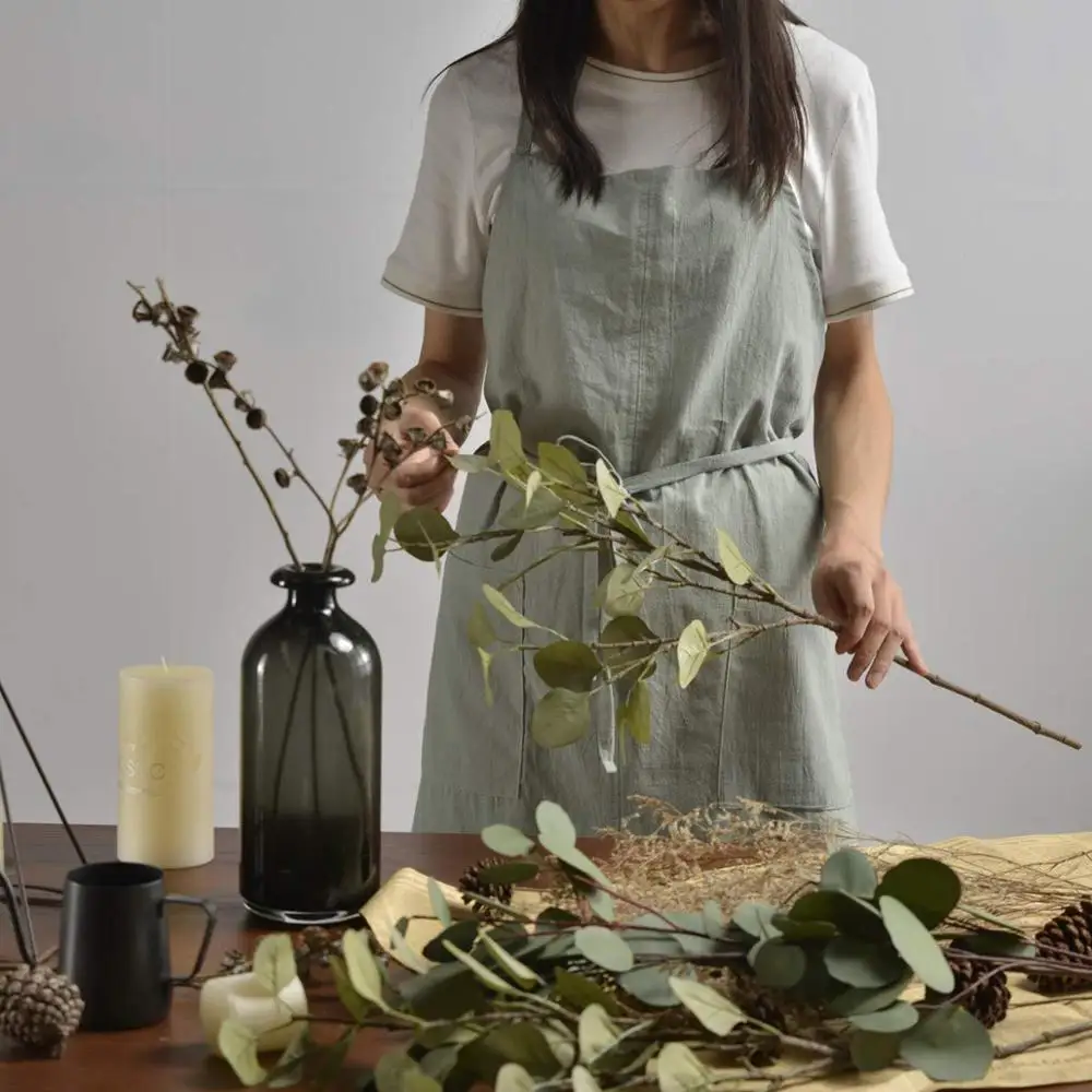 New Nordic wind Adult unisex cotton linen apron bib Coffee shops and flower shops work cleaning aprons for woman smock Wholesale