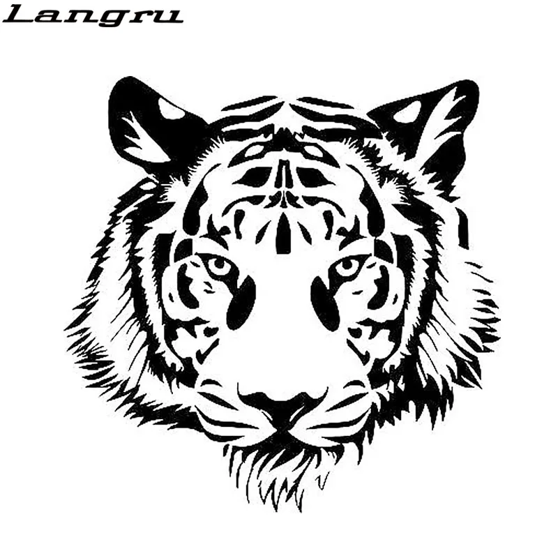 Langru 16*16 см Индивидуальная мощная голова тигра мотоциклетная виниловая наклейка