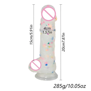 Jelly Multicolour Dildo for Female Masturbation Strong Suction Cup Penis Sex Toy for Women Massage Realistic Penis G-Spot Orgasm 2