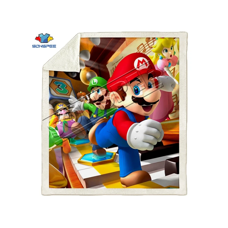 5 Mario Bros диван в стиле аниме, молодежное постельное белье с рисунком, набивное одеяло, покрывало для мальчиков и девочек, одеяло для путешествий, диван, одеяло Mario - Цвет: 5