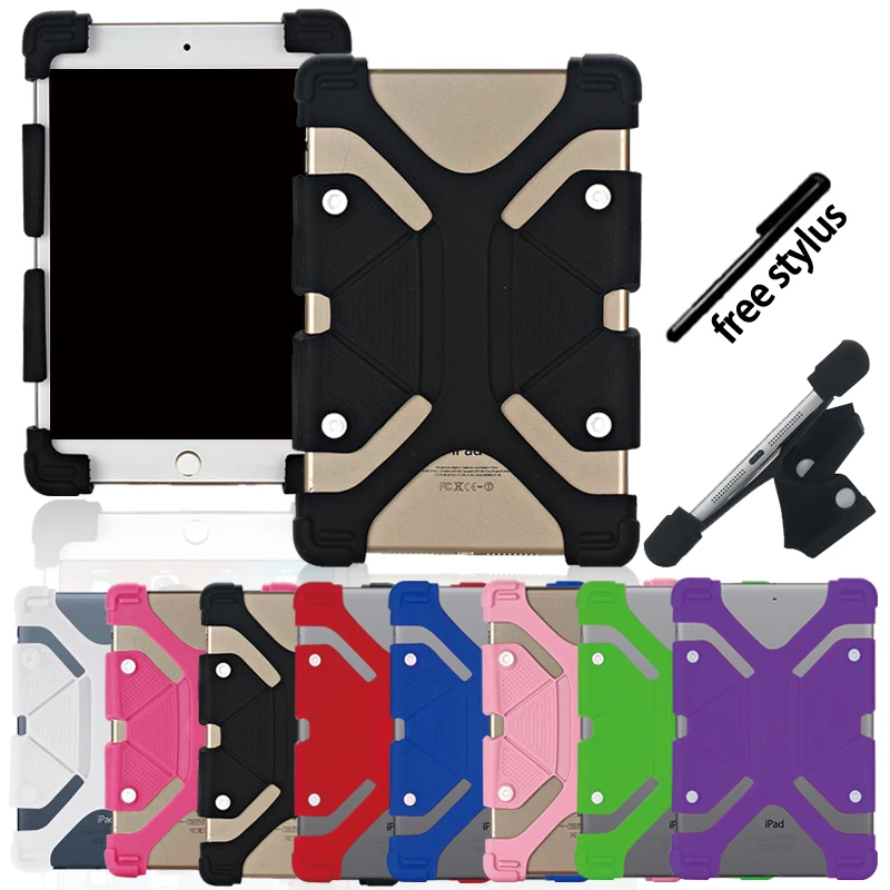 

Shockproof Soft Silicone Stand Cover Case for Teclast 10.1 Inch Tablet with Bracket Function Protective Case + Pen