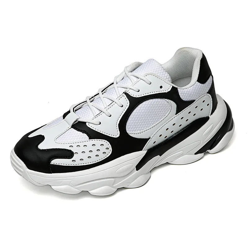 FEOZYZ/Новинка; стильные мужские кроссовки; модная повседневная обувь из микрофибры черного цвета; Мужская Спортивная обувь на шнуровке с подошвой из искусственной кожи - Цвет: white