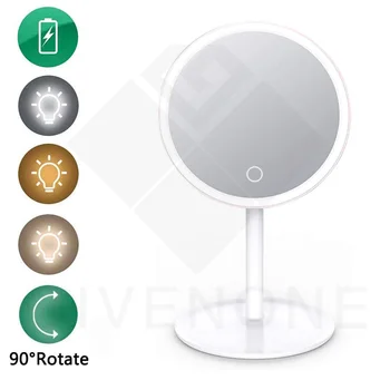 

Multifunction Makeup Mirror 5X Magnifying Mirrors Portable Desk Cosmetic Mirrors Adjustable LED Lighted Dressing Table Mirror