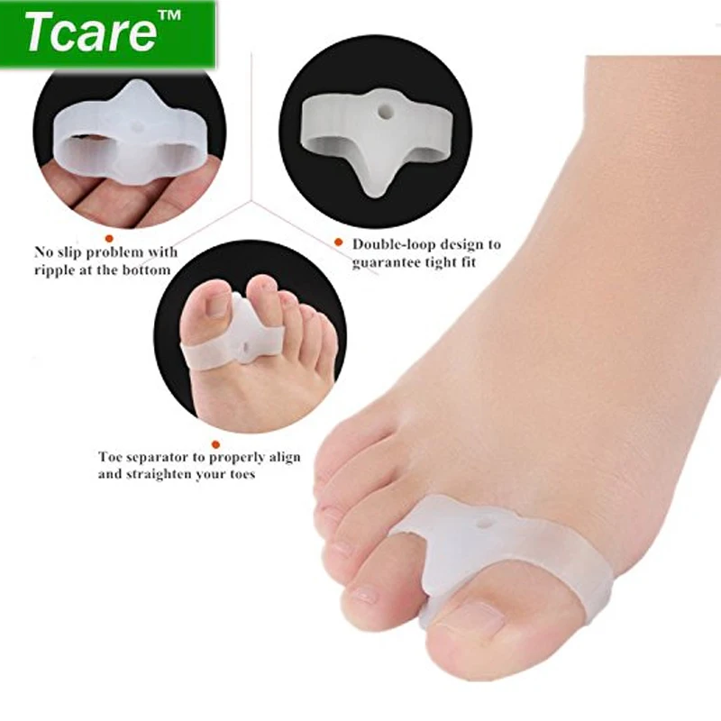 

Tcare 1Pair Gel Toe Separator Bunion Straightener Splint for Hammer Toe,Gel Bunion Big Toe Spreader Hallux Valgus Corrector