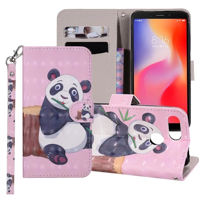 Модный кожаный чехол-кошелек с 3D рисунком для Xiaomi mi 6 8 Red mi Note 4 4X 5A 6 6A, чехол-книжка с откидной крышкой и отделением для карт