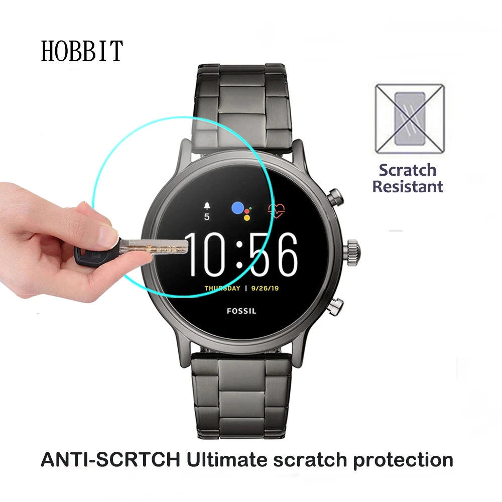 2 упаковки для Fossil men's Gen 5 Carlyle Smartwatch Закаленное стекло протектор экрана 2.5D 9 твердость HD против царапин без пузырьков