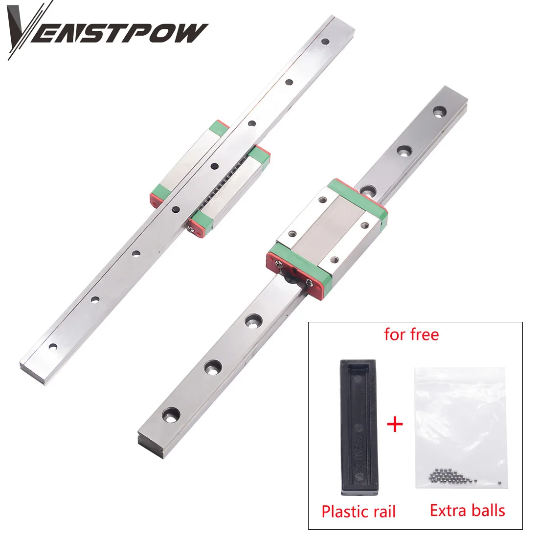 Guida Lineare MGN12 Mm In Acciaio, Lunghezza 350mm, Con Carrello MGN12H, Per Stampanti 3D E CNC, Nero