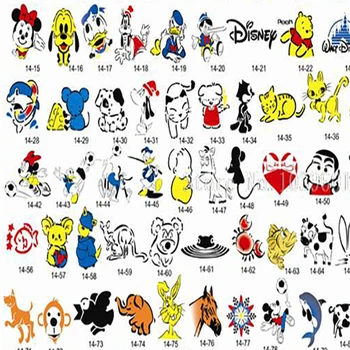 

Golden Phoenix Temporary Airbrush Tattoo Stencils Mickey Mouse and Donald Duck Series For Body Art Paint Makeup Cosmetic