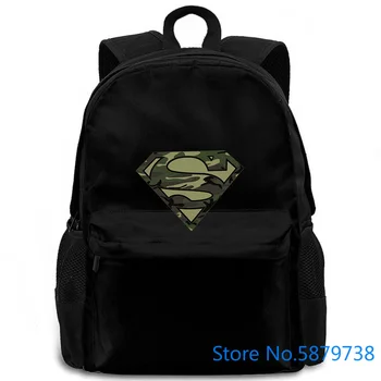 

Hot Sale Camo Super Logo Shield Black Mens Novelty women men backpack laptop travel school adult student