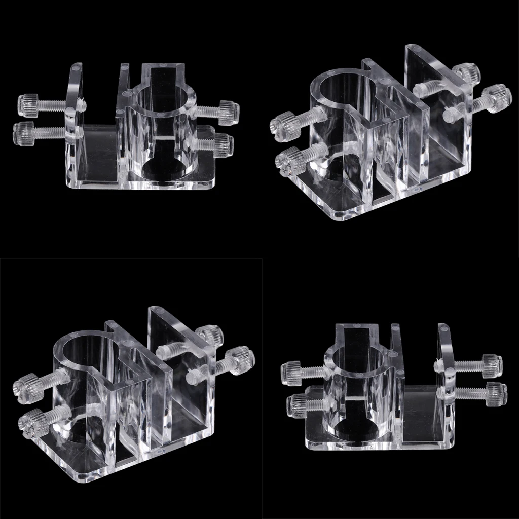 Blesiya 4 Pcs Clear Acrylic Aquarium Hose Tube Fixing Clip Clamp Holder