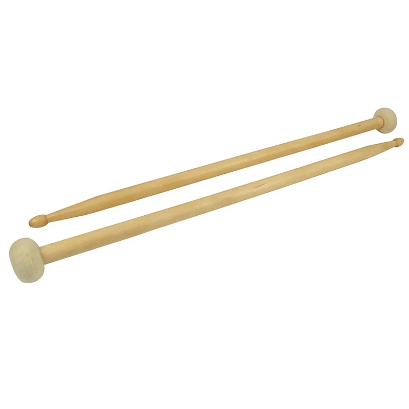 

1 Pair Percussion Sticks Drumsticks Maple Wood Handle Soft Felt Head Drum Accessories