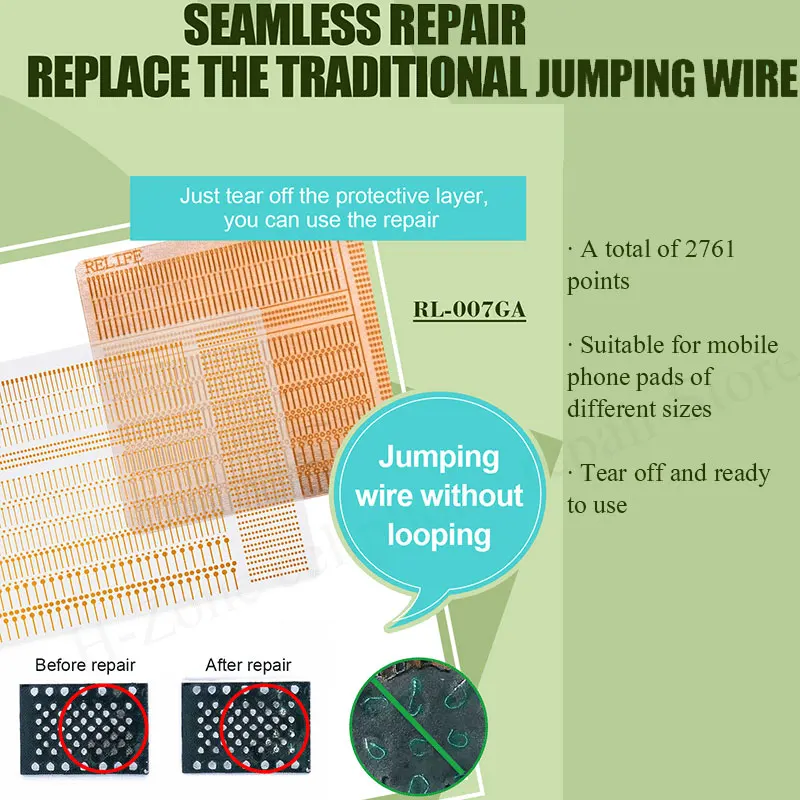 

SUNSHINE RELIFE RL-007GA No looping repair spot welding piece Jumping wire repair solder points Seamless repair for mobile phone