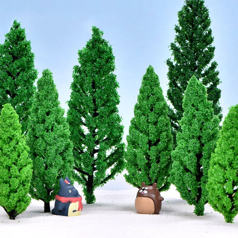 10PCS Artificial Mini Tree Plants Miniature Garden Landscaping Decor Simulation Plastic Decoration House Model Pine | Дом и сад