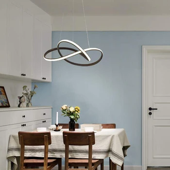 

Modern LED Ring Art Pendant Lamp Dining Room Kitchen Hanging Lamp Indoor Gold Acrylic Home Decor Pendant Lamp Lighting Fixtures