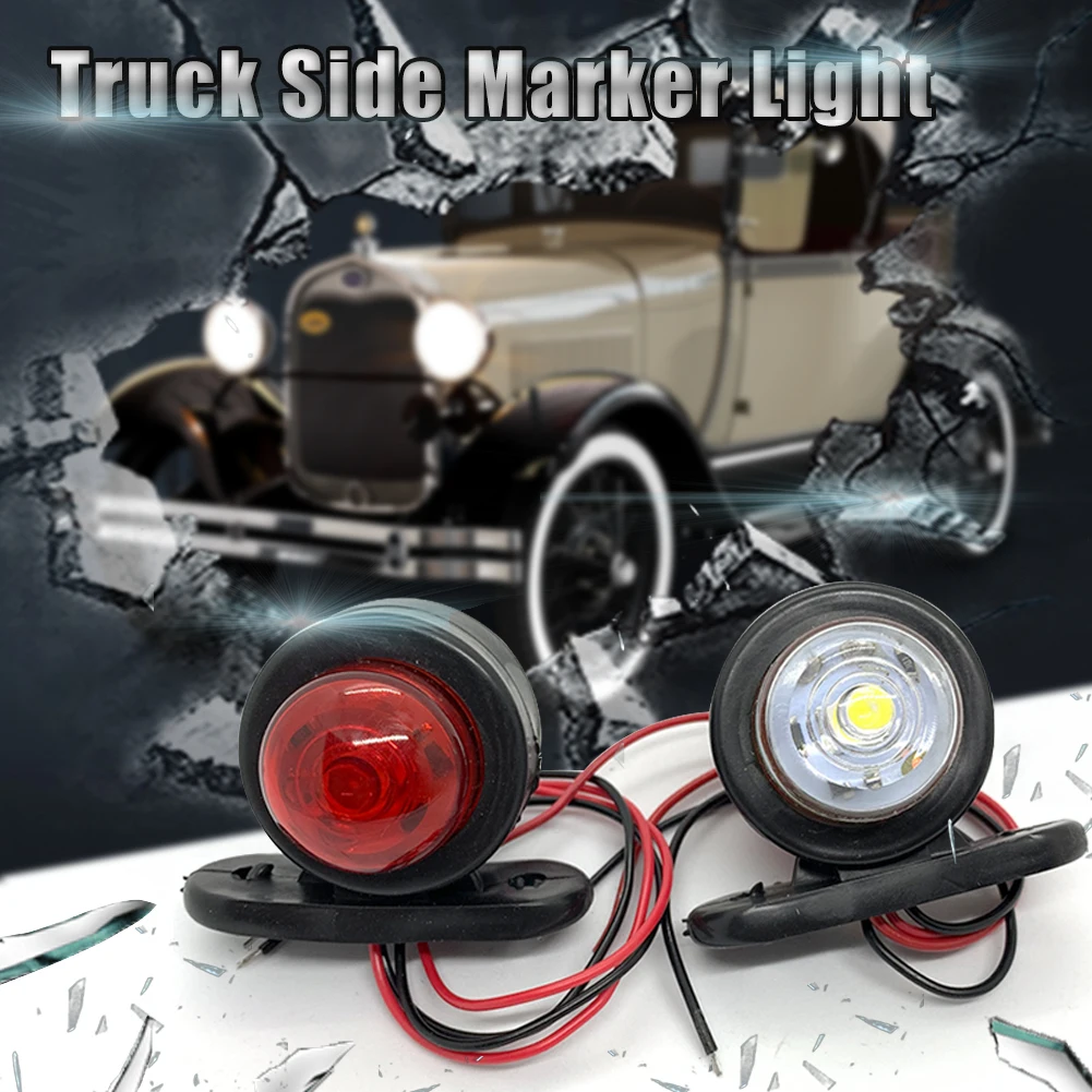 1pc 1030v Led Dide Marker Light For Truck Red 24v White Led Side Light
