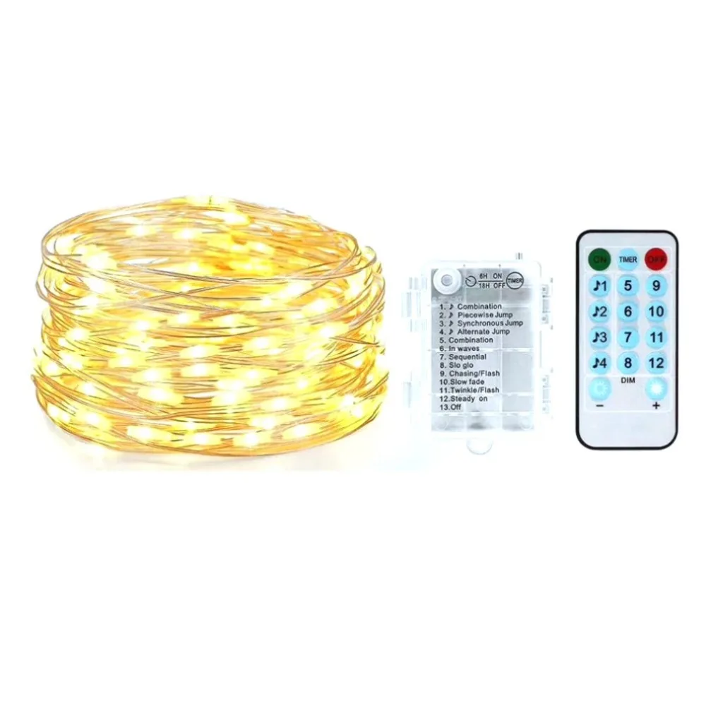 Remote Control Dimmable USB Led String Lights 10m 100 leds 5V 33FT Copper Wire Warm White/RGB wedding party decoration Lighting
