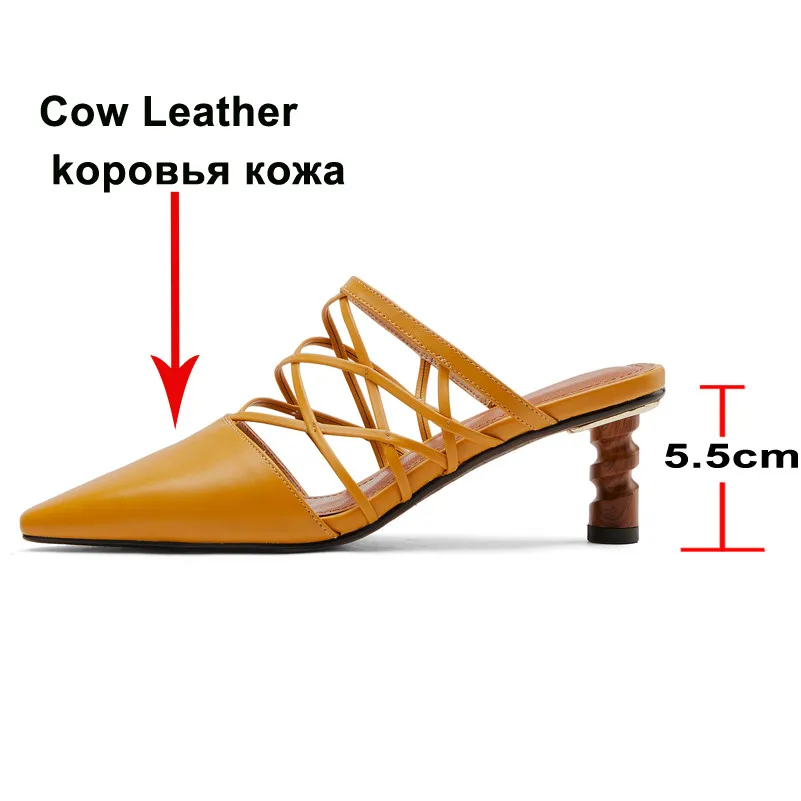 ANNYMOLI/женские туфли лодочки из натуральной кожи на высоком каблуке с узким