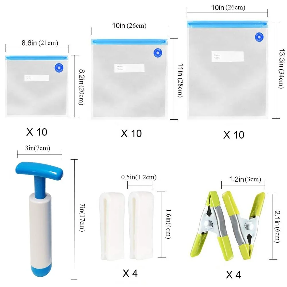 Sous Vide набор пакетов, ziplock многоразовые вакуумные упаковочные пакеты, пищевой resealable zipper вакуумный мешок для хранения пищевых продуктов