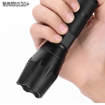 

SUMBULBS LED Rechargeable Flashlight XML T6 linterna torch 4000 lumens 18650 Battery Outdoor Camping Powerful Led Flashlight