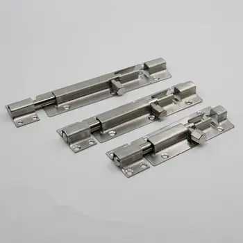 

1Pc 1.5/2/3/4/6 Inch Long Silver Stainless Steel Door Latch Sliding Lock Barrel Bolt Latch Hasp Staple Gate Safety Lock